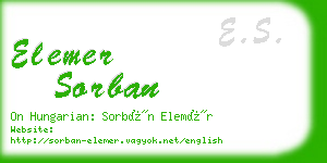 elemer sorban business card